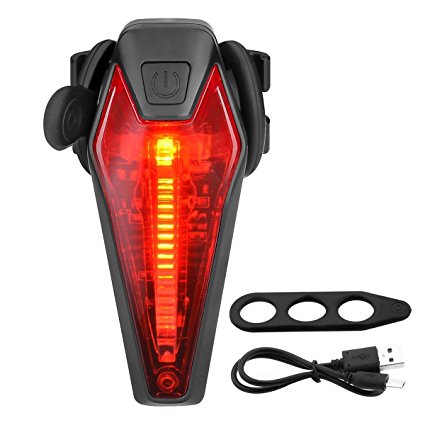 LE USB Rechargeable CREE LED Bike Rear Lights, Waterproof IPX4 Tail Lights Red Safety Light, Bicycle Cycling Taillights Easy Install Quick Release