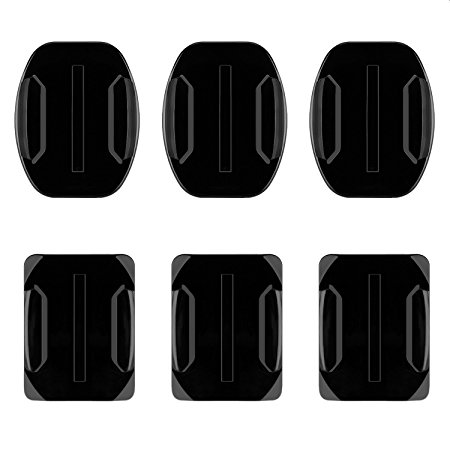 Sametop Flat Curved Adhesive Mounts 3M Sticky Helmet Mount for Gopro Hero 5, 4, Session, 3 , 3, 2, 1 Cameras