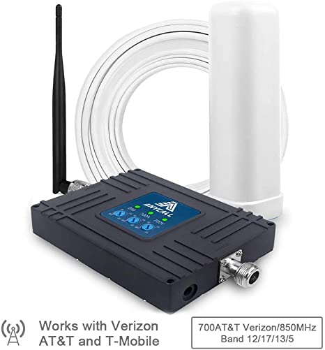 Verizon Booster 4G LTE Cell Phone Signal Booster for Home & Camp - Support Verizon, AT&T, T-Mobile -Boost GSM 3G Voice 4G LTE Data Band 13/12/17/5 700MHz 850MHz Cellular Booster Repeater with Antennas