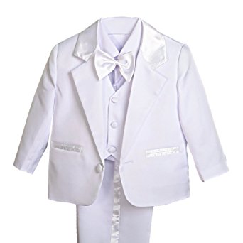 Dressy Daisy Baby Boy' 5 Pcs Set Formal Tuxedo Suits No Tail Christening Outfits