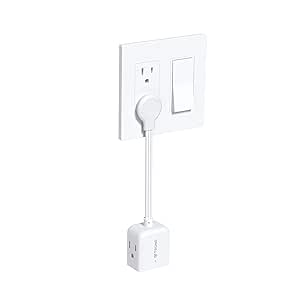 TROND Flat Outlet Extender with 6 Inch Cord - Multi Plug Wall Outlet Splitter, Flat Plug Extension Outlet Adapter, Electrical 3 Way Plug Adapter Extender for Cruise Travel Home Office Dorm Room, White