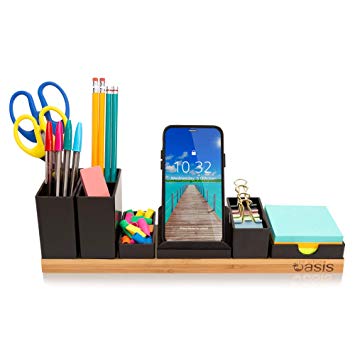 Customizable Desk Organizer - Office Supplies Holder Eliminates Your Desktop Clutter - Revolutionary Storage Caddy for Pens, Pencils, Phone and Accessories (Natural)