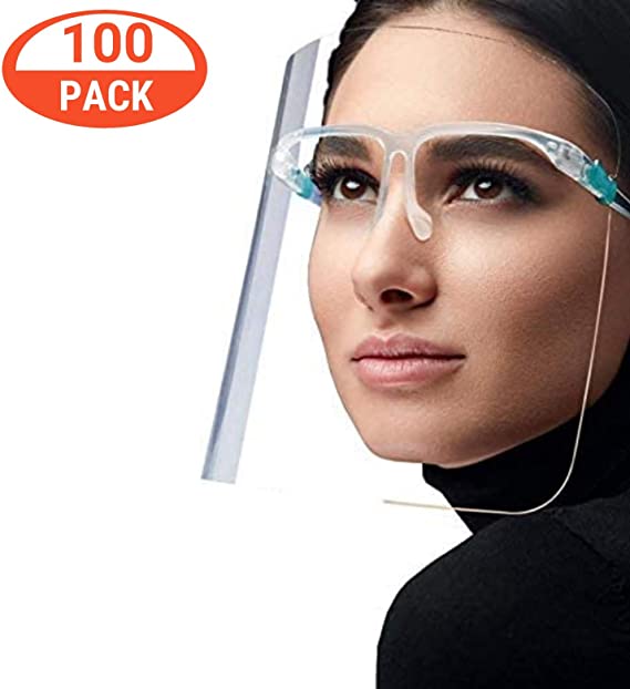 100PC Fashionable, Safe Face Shields For Everyday Use