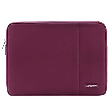 Mosiso Laptop Sleeve Bag Only for MacBook 12-inch with Retina Display 2017/2016/2015 Release, Vertical Style Water Repellent Polyester Protective Case Cover with Pocket, Wine Red