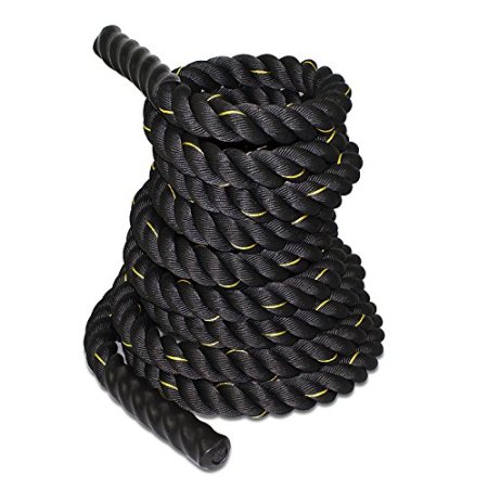 Zeny Black 15 2 Width Poly Dacron 304050ft Length Battle Rope Workout Training Undulation Rope Fitness Rope Exercise