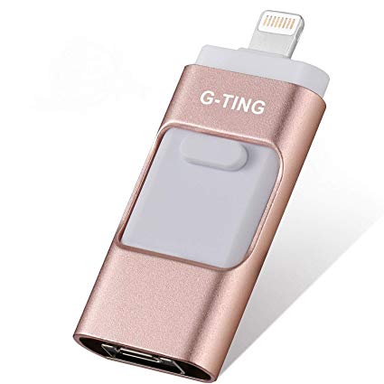 USB Flash Drives for iPhone Real 32GB Pen-Drive Memory Storage, G-TING Thumb Drive Lightning Memory Stick External Storage, Memory Expansion for Apple iOS Android Computers (Pink)