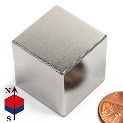 N50 1" Cube, Package of 1 Rare Earth Neodymium Magnet