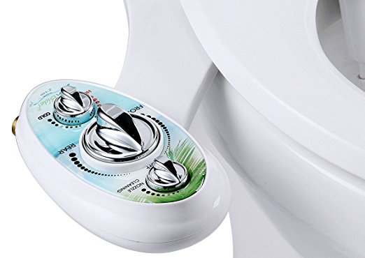 LIMITED TIME DEEP DISCOUNT - Zen Bidet Z-500 Brass Inside Self Cleaning Dual Nozzle - Hot and Cold Water Bidet Toilet Seat Attachment with Ceramic Valves