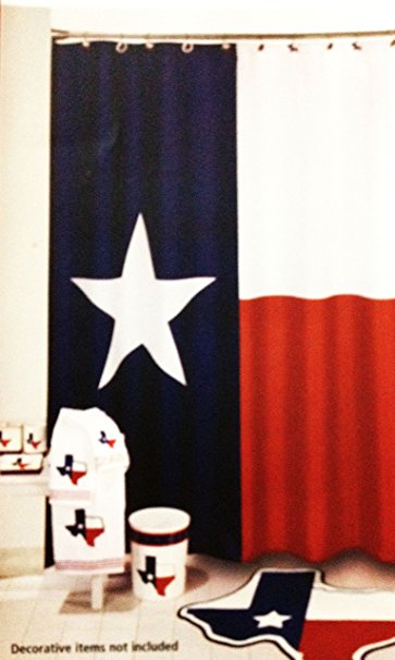Texas Flag Lone Star Fabric Shower Curtain
