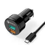 Qualcomm Quick Charge 30 Car Charger AUKEY Quick Charge 30 345W USB Car Charger for Galaxy S6  Edge  Plus Note 5  4 Nexus 6 Samsung Fast Charge Qi Wireless Charging Pad and more