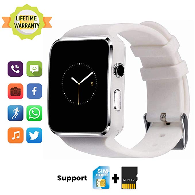 TagoBee Smart Watch TB01 Bluetooth SmartWatch Touch Screen Fitness Tracker with SIM SD Memory Card Slot Camera Pedometer Wrist Watch Compatible for Android Phones Samsung iOS iPhone Kids Women Men