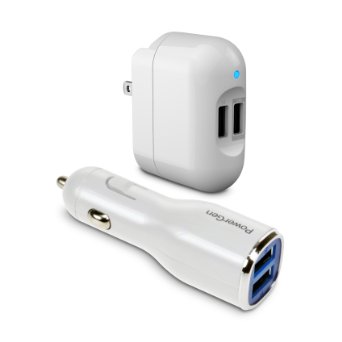 PowerGen White 2.4-Amp (12 Watt) Car and Wall Charger Combo Pack