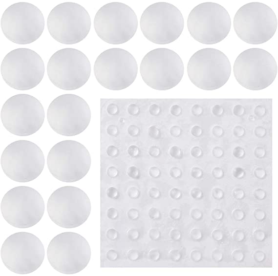Rubywoo&chili Buffer Pads, 320 Pcs Self-Adhesive Rubber Feet Bumper Pad, Mini Clear Domed Furniture Pads for Door Kitchen Bathroom Office(3.5 * 1.5mm)