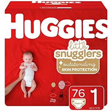 Huggies Little Snugglers Diapers, Size 1, 76 Count (Packaging May Vary)