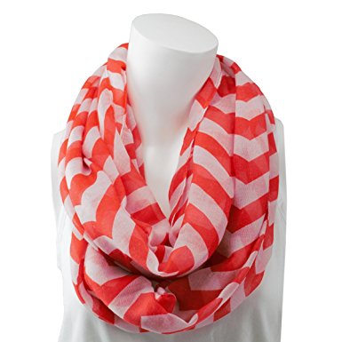 Pop Fashion Womens Infinity Scarves with Lightweight Chevron Scarf Print Pattern