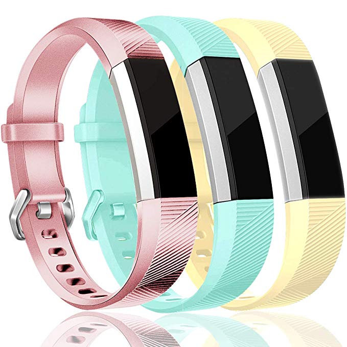 Maledan Replacement Bands Compatible for Fitbit Alta, Alta HR and Fitbit Ace, Classic Accessories Band Sport Strap for Fitbit Alta HR, Fitbit Alta and Fitbit Ace, 3-Pack, Women Men