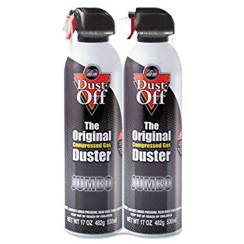Dust-Offamp;reg; Disposable Compressed Gas Duster, Two 17oz Cans per Pack