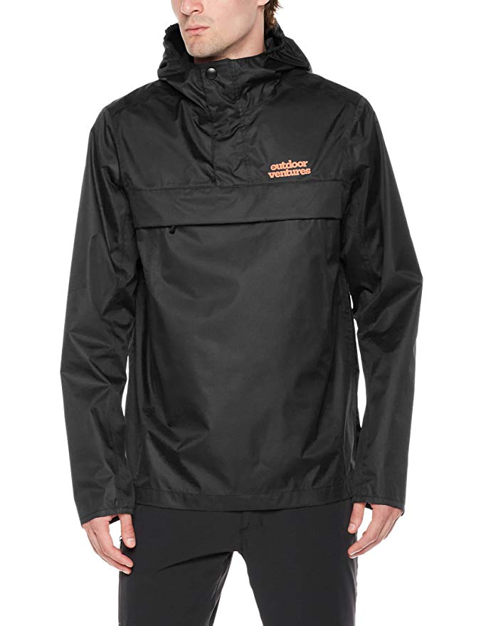 Outdoor Ventures Men's Marten Packable Rain Jacket Waterproof Lightweight Windbreaker Pullover Hooded Rain Coat