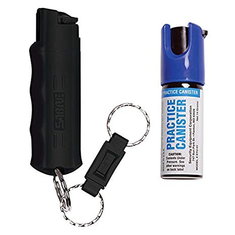 Sabre Red Key Case Pepper Spray with Quick Release Key Ring - Police Strength - 25 Bursts & 10-Foot (3m) Range with Practice Spray Option
