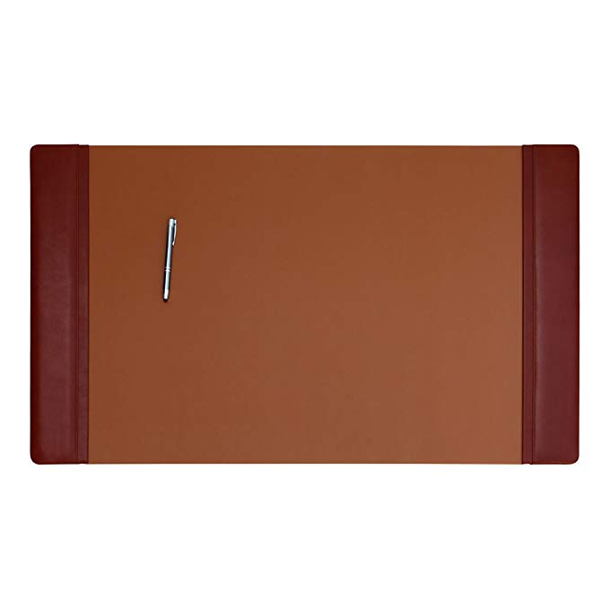 Dacasso Mocha Leather 34 by 20-Inch Desk Pad with Side Rails