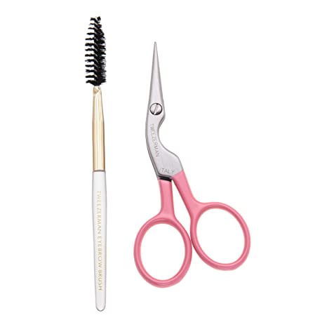 Tweezerman - Amazon Exclusive Rose Tea Brow Shaping Scissors & Brush