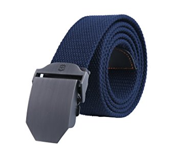 Kobwa(TM) Mens Slider Buckle Military Style Long Weave Canvas Web Belt with Kobwa's Keyring