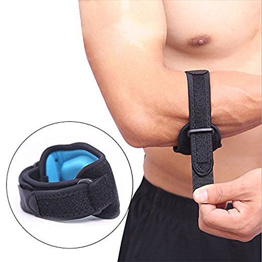 Genmine Adjustable Tennis Elbow Support Guard Pads Golfers Strap Elbow Lateral Pain Tendonitis Brace