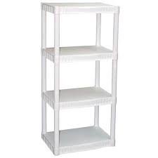 Plano 4-Tier Heavy-Duty Plastic Shelving, White (1)