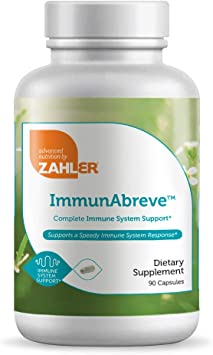 Zahler ImmunAbreve, Powerful Immune System Support, Contains Vitamin C Pantothenic Acid Echinacea and More, Certified Kosher (90 Capsules)