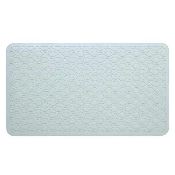 SlipX Solutions Mildew Resistant Large Gray Rubber Bath Safety Mat Features Powerful Microban Antimicrobial Product Protection (15" x 27", 250 Suction Cups, Machine Washable)