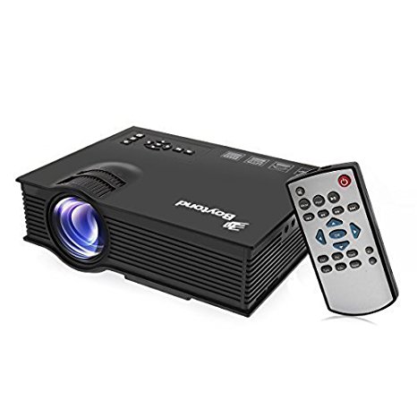 Boytond UC40  Full Color LCD LED Pico Projector 800Lumens Entertainment Home Theater Cinema Projector with AV/USB/SD/VGA，Home Entertainment Outdoor Camping