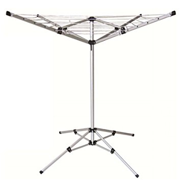 Oypla 15m 4 Arm Lightweight Free Standing Aluminium Rotary Airer Portable Washing