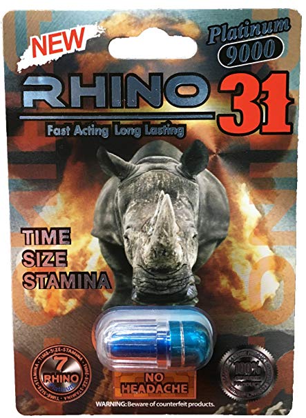 Rhino 31 Platinum 9000 - 20 Pills Male Enhancement Pill - Fast US Shipping