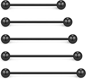 Ruifan 5-10PCS 16 Gauge Mix Sizes Industrial Barbell Cartilage Earring Body Piercing Jewelry 28mm 32mm 35mm 38mm 40mm