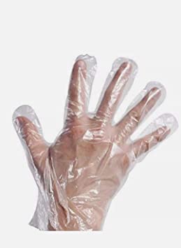 Disposable Gloves, Plastic Food Safe Disposable Gloves Disposable Polyethylene Work Gloves for Kitchen Cooking Cleaning Safety Food Handling Pack of 100
