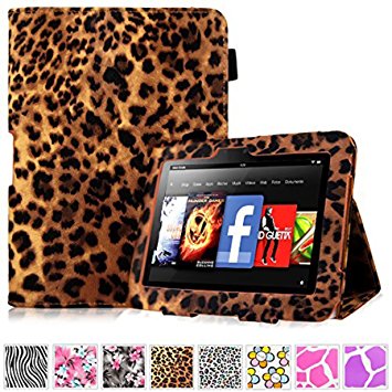 Cellularvilla Amazon Kindle Fire Hd 7" Inch 2012 Generation Tablet Brown Leopard Slim Fit Flip Folio Leather Smart Stand Case Cover Protector (will only fit Amazon Kindle Fire HD 7" 2012)