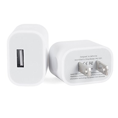 Omni [2 Pack] 1 Port 2A Rapid Speed Universal USB Power Adapter Wall Charger Compatible with Apple iPhone 6 6S Plus iPhone 5S 5 iPod HTC LG Nokia SmartPhone Samsung Galaxy S6 Edge S5 S4 Note 5