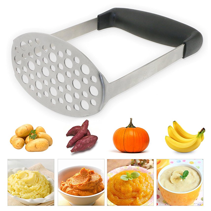 TedGem Masher,Stainless Steel Potato Masher with Handle, Baby Food Masher, Fruit & Vegetable Baby Food Masher,Potato Ricer, Potato Ricer Masher