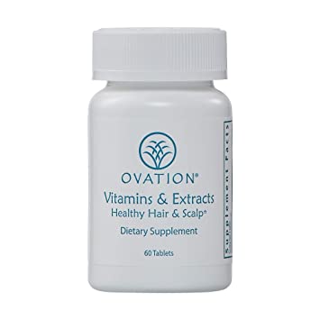 Ovation Hair Vitamins & Extracts: Healthy Hair & Scalp- Hair Repair Supplement with Natural Herbs and Botanical Extracts. Contains Vitamin C, Calcium, Iron. Soy and Gluten Free - Made in the USA