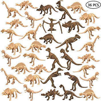 PPXMEEUDC 36 PCS Dinosaur Fossil Skeletons Dinosaur Skeleton Toys Assorted Figures Dino Bones for Dino Sand Dig Science Play Party Favor Decorations