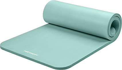 Retrospec Solana Yoga Mat 1/2" Thick w/Nylon Strap for Men & Women - Non Slip Excercise Mat for Yoga, Pilates, Stretching, Floor & Fitness Workouts, Black