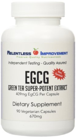 EGCG Green Tea Super Potent Extract | Unique 409mg EgCG per capsule | Polyphenols standardized to 98+% | Ultra pure extract will not upset your stomach.