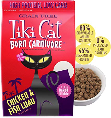 Tiki Cat Born Carnivore Grain-Free, Low-Carbohydrate Dry Cat Food Baked with Fresh Meat