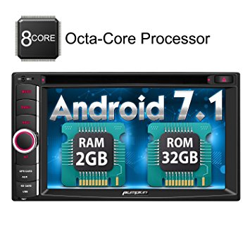 Android 7.1 Octa Core 32GB 2GB Double Din Car Stereo Radio with Bluetooth GPS Navigation DVD CD Player 6.2” Touch Screen - Support WIFI, MirrorLink, AUX, Backup Camera, USB SD, DVR