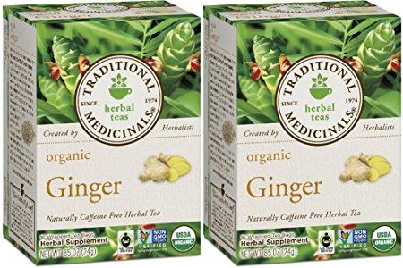 Traditional Medicinals Organic Ginger Herbal Wrapped Tea Bags - 0.85 oz - 16 ct (Pack of 2)