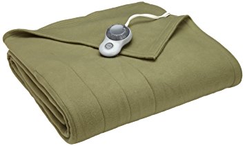 Sunbeam Quilted Fleece Heated Blanket, Twin, Ivy, BSF9GTS-R622-13A00