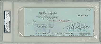 Telly Savalas Signed Authentic Autographed Check Slabbed PSA/DNA #83436339