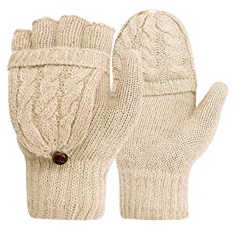Women Winter Gloves - KQueenStar Knitted Women Mittens Gloves for Cold Days