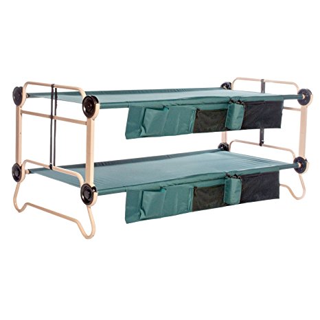 Disc-O-Bed Cam-O-Bunk with 2 Organizers, Tan/Green, X-Large