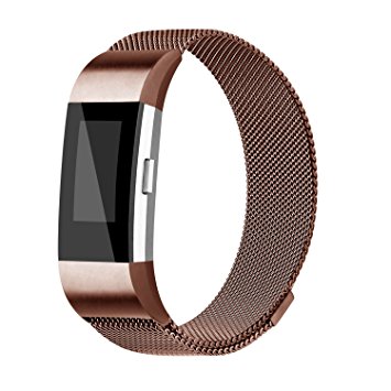 For Fitbit Charge 2 Bands, Charge 2 Stainless Steel Metal Bracelet with Unique Magnet Clasp Replacement Bands for Fitbit Charge 2 Large Smalll